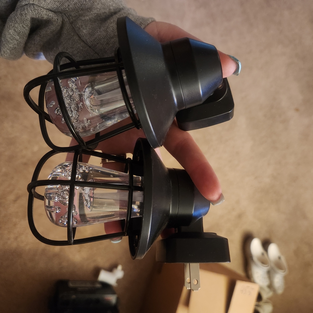Black Industrial Plug-in Wall Lights